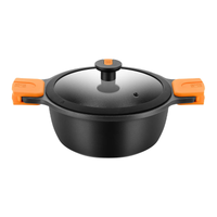Efficient Pro Cast Aluminum High Casserole with Non-Stick and Glass Lid