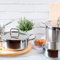 Profesional Stainless Steel Sauté Pan with Glass Lid
