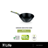 Life Recycled Cast Aluminum Wok with Ceramic Non-Stick