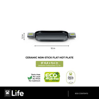 Life Recycled Cast Aluminum Rectangular Smooth Grill w/ Ceramic Non-Stick