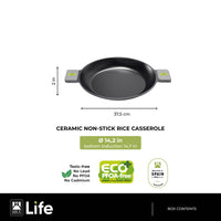 Life Recycled Cast Aluminum Paella Pan with Ceramic Non-Stick