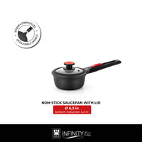 Infinity Cast Aluminium Sauce Pan with Non-Stick and Glass Lid