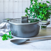 Life Recycled Cast Aluminum High Casserole w/ Ceramic Non-Stick & Glass Lid