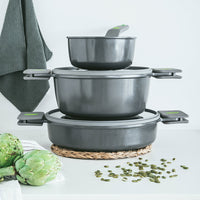 Life Recycled Cast Aluminum High Casserole w/ Ceramic Non-Stick & Glass Lid