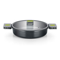 Life Recycled Cast Aluminum Low Casserole w/ Ceramic Non-Stick & Glass Lid