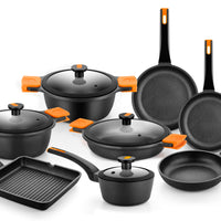 Efficient Pro Cast Aluminum 12 Pieces Cookware Set