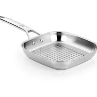 Signature Stainless Steel Ribbed Grill Non-Stick-Free