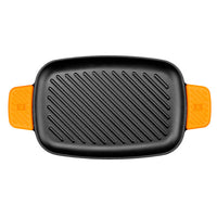 Efficient Iron Cast Iron Rectangular Ribbed Grill without Non-Stick