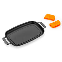 Efficient Iron Cast Iron Rectangular Smooth Grill without Non-Stick