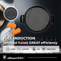 Efficient Iron Cast Iron Rectangular Smooth Grill without Non-Stick