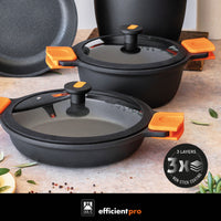 Efficient Pro Cast Aluminum Sauté Pan with Non-Stick