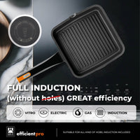 Efficient Pro Cast Aluminum Ribbed Grill with Non-Stick