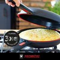 Premiere Cast Aluminium Double Frying Pan with Non-Stick