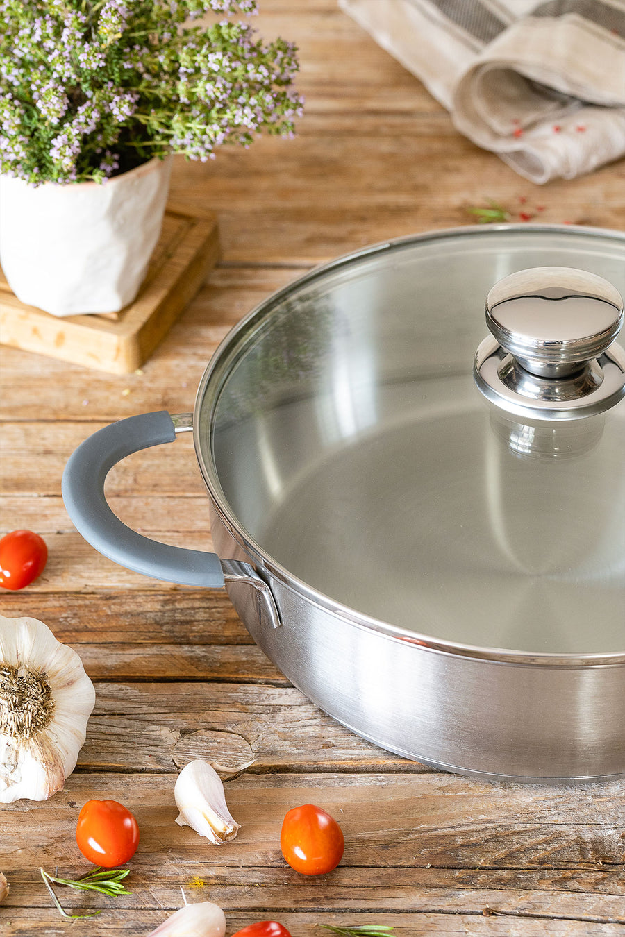 Master Stainless Steel Sauté Pan with Glass Lid