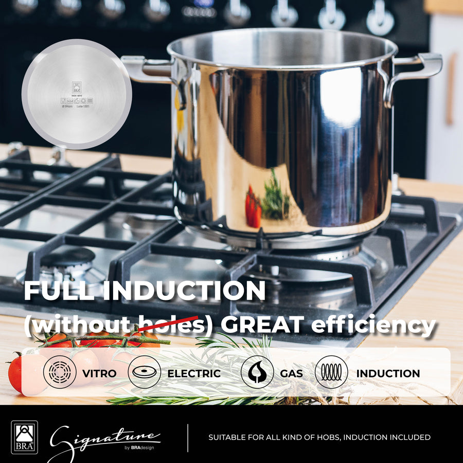 Signature Stainless Steel Casserole with Glass Lid