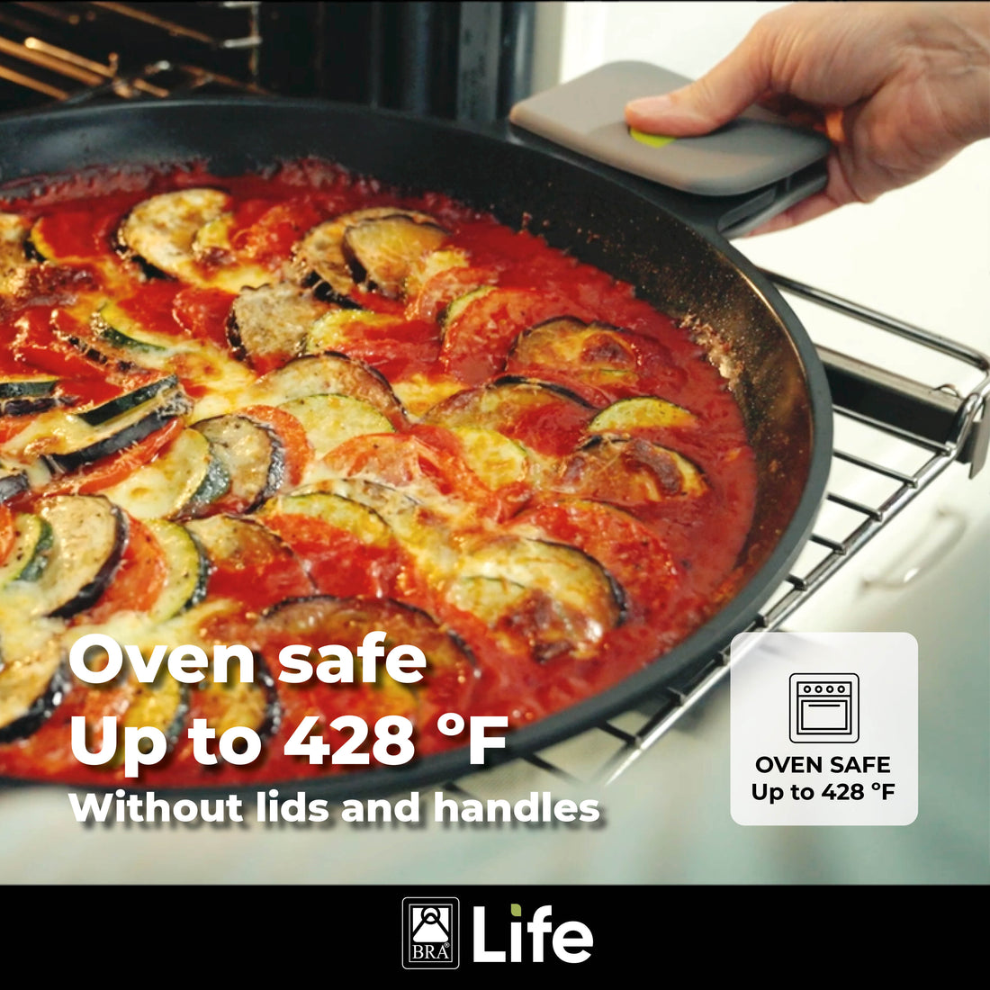 Life Recycled Cast Aluminum High Casserole w/ Ceramic Non-Stick & Glass Lid