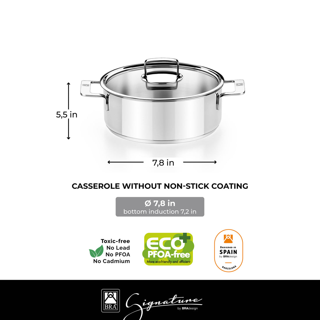 Signature Stainless Steel 10 Pieces Cookware Set
