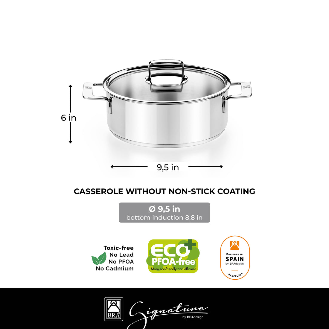 Signature Stainless Steel 10 Pieces Cookware Set