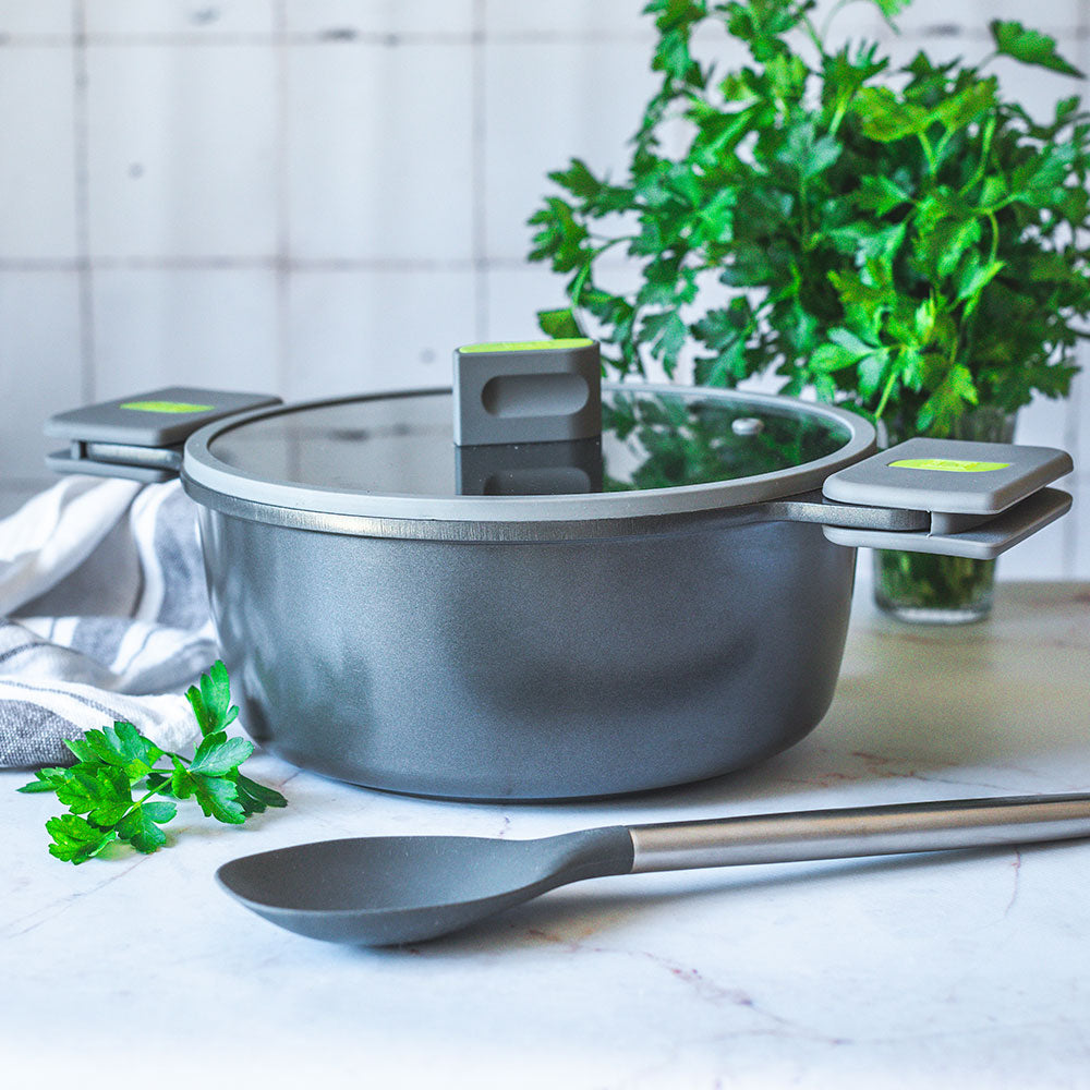 Life Recycled Cast Aluminum High Casserole w/ Ceramic Non-Stick & Glass Lid