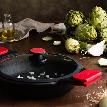 Infinity Cast Aluminium Low Casserole with Non-Stick and Glass Lid
