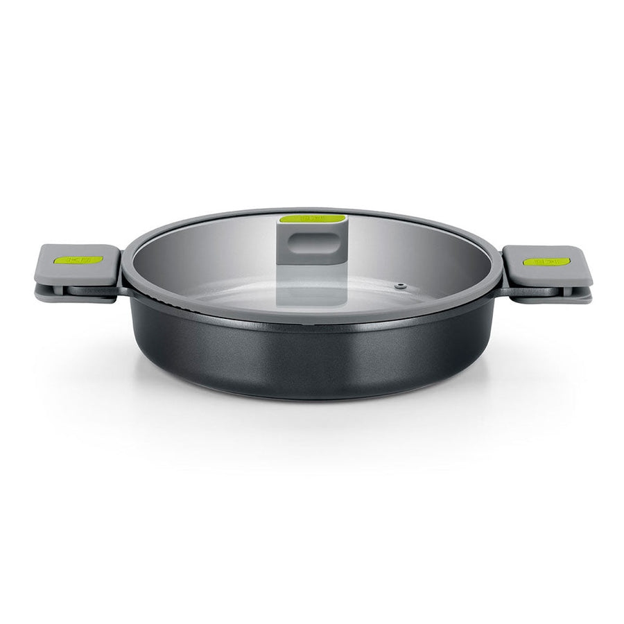Life Recycled Cast Aluminum Low Casserole w/ Ceramic Non-Stick & Glass Lid