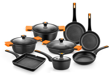Efficient Pro Cast Aluminum 12 Pieces Cookware Set