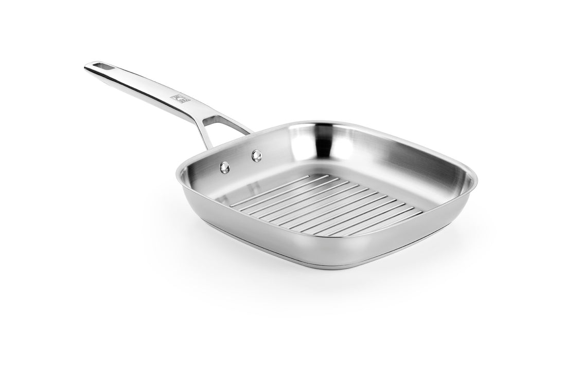 Signature Stainless Steel Ribbed Grill Non-Stick-Free