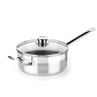 Profesional Stainless Steel Sautepan with Glass Lid 11 in