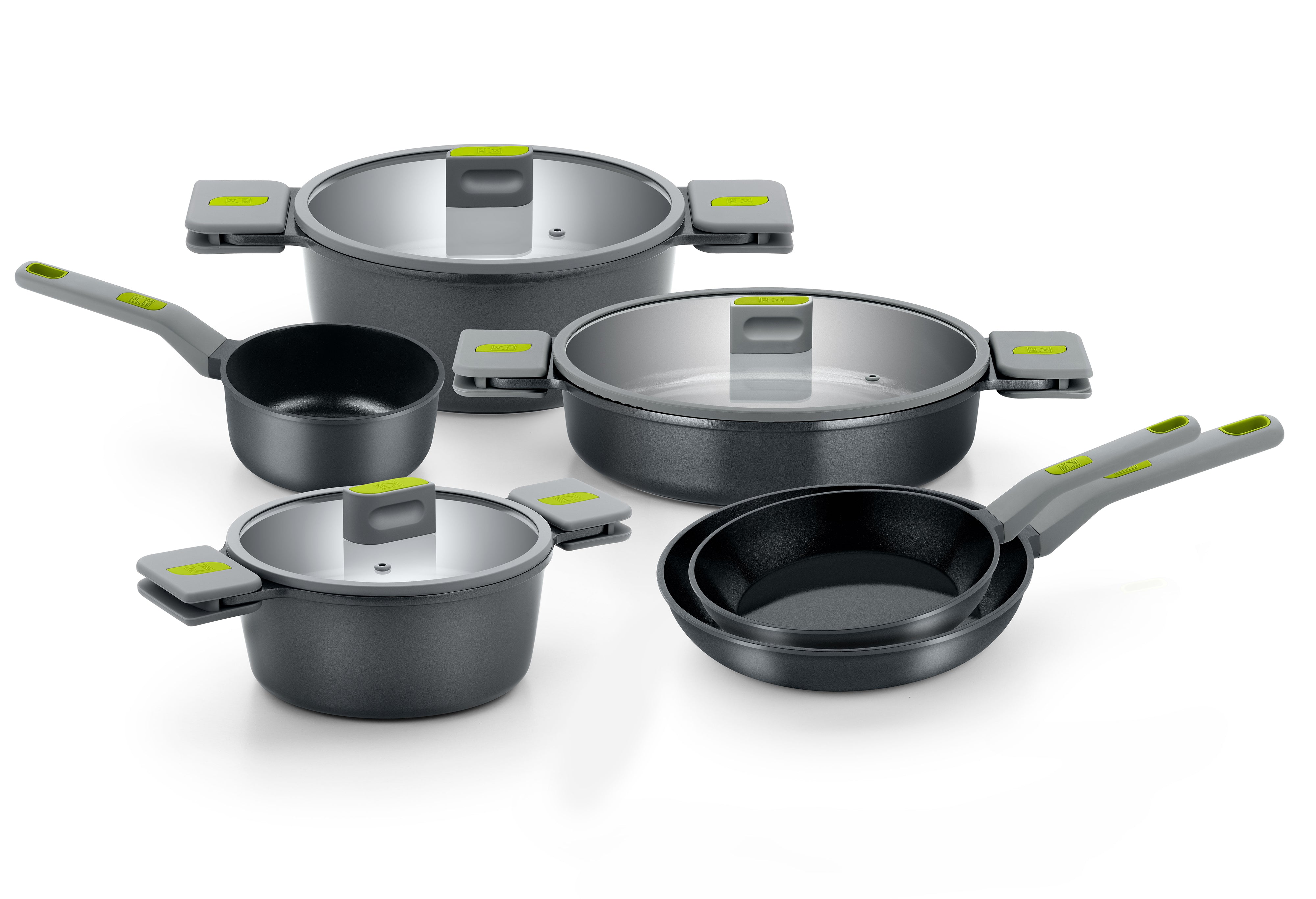LIFE 10 Pieces Cookware Set: Ceramic Nonstick Pans & Pots Set – bracookware