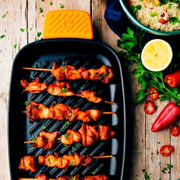 Efficient Iron Cast Iron Rectangular Ribbed Grill without Non-Stick