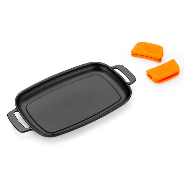 Efficient Iron Cast Iron Rectangular Smooth Grill without Non-Stick