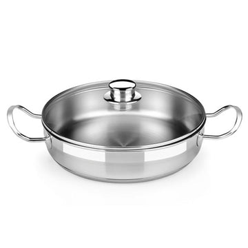 Profesional Stainless Steel Sauté Pan with Glass Lid