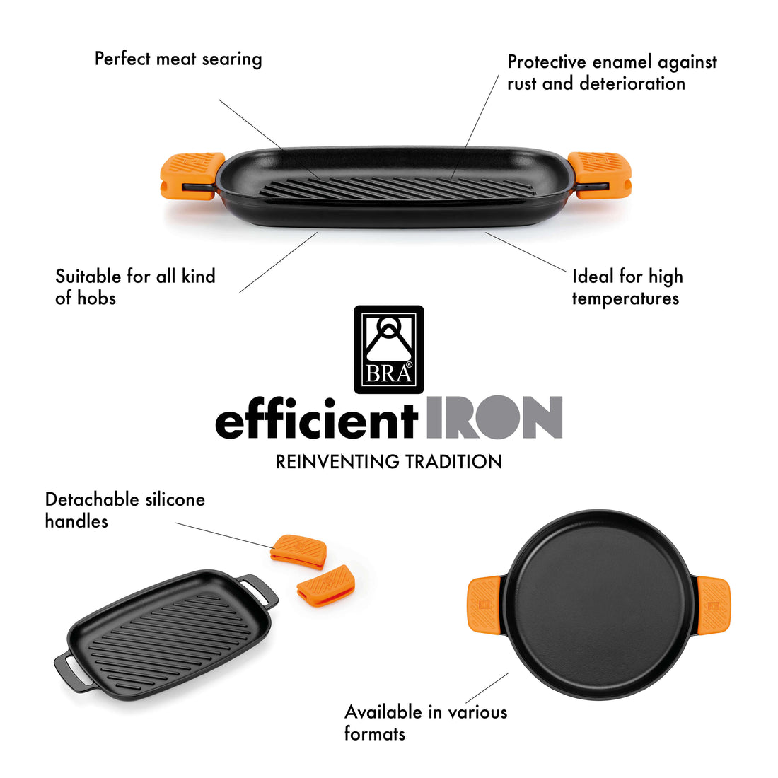 Efficient Iron Cast Iron Rectangular Smooth Grill without Non-Stick