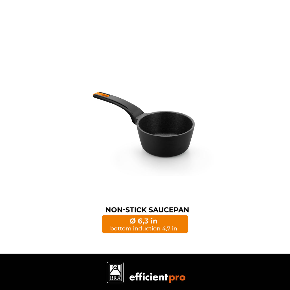 Efficient Pro Cast Aluminum Sauce Pan with Non-Stick