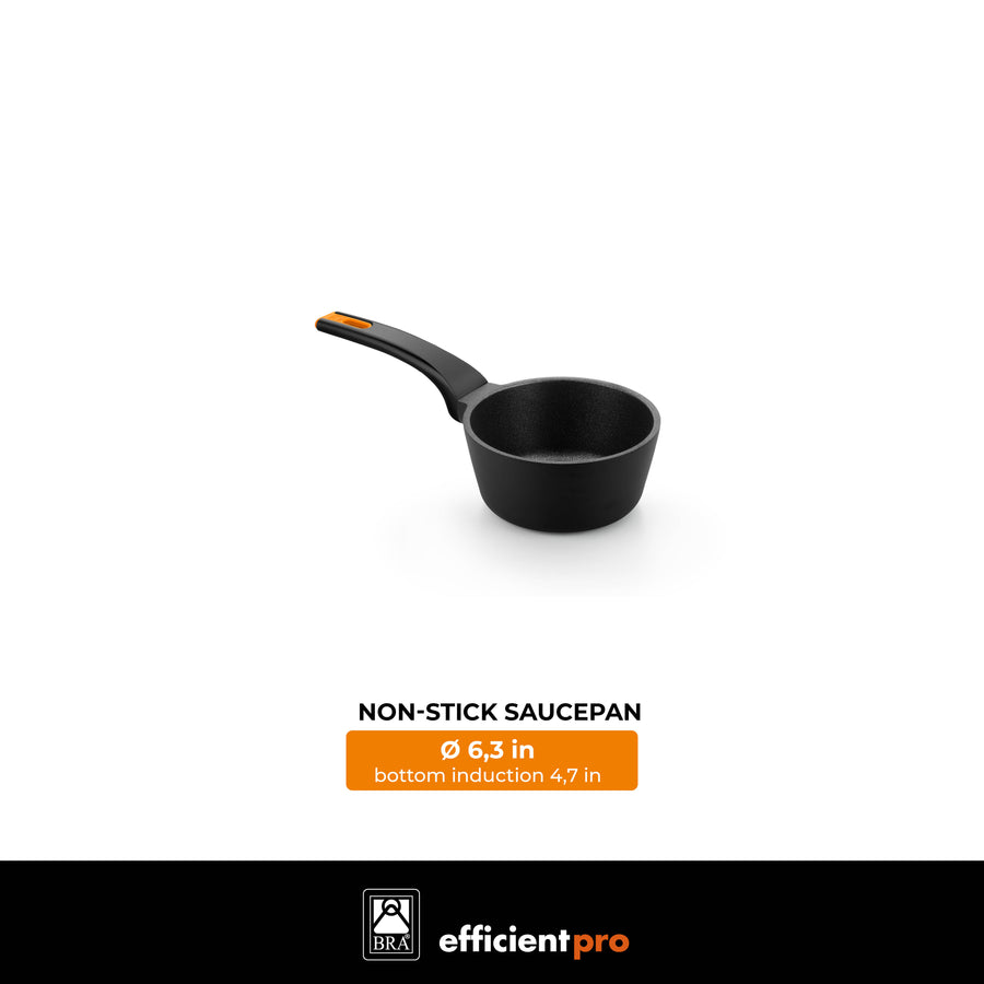 Efficient Pro Cast Aluminum Sauce Pan with Non-Stick