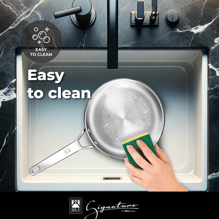 Signature Stainless Steel Deep Frying Pan Non-Stick-Free
