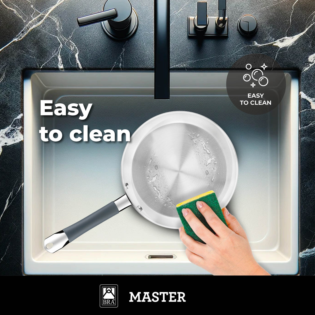 Master Stainless Steel Sauté Pan with Glass Lid