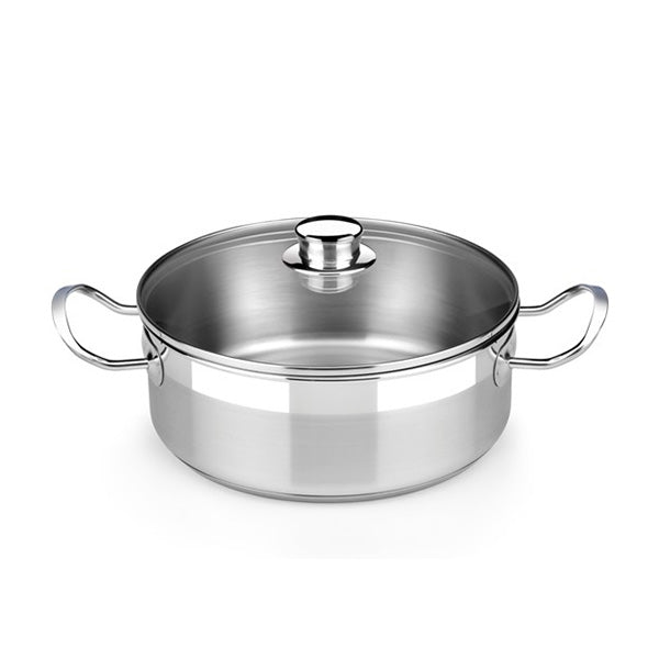 Profesional Stainless Steel Casserole with Glass Lid