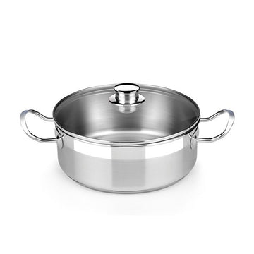 Profesional Stainless Steel Casserole with Glass Lid