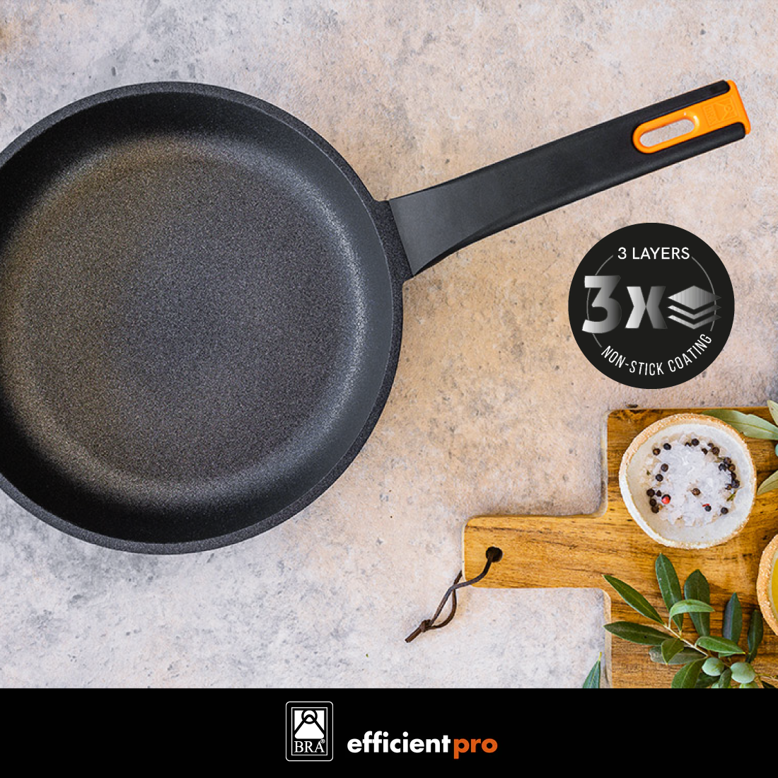 Efficient Pro Cast Aluminum Nonstick Sauté Pan
