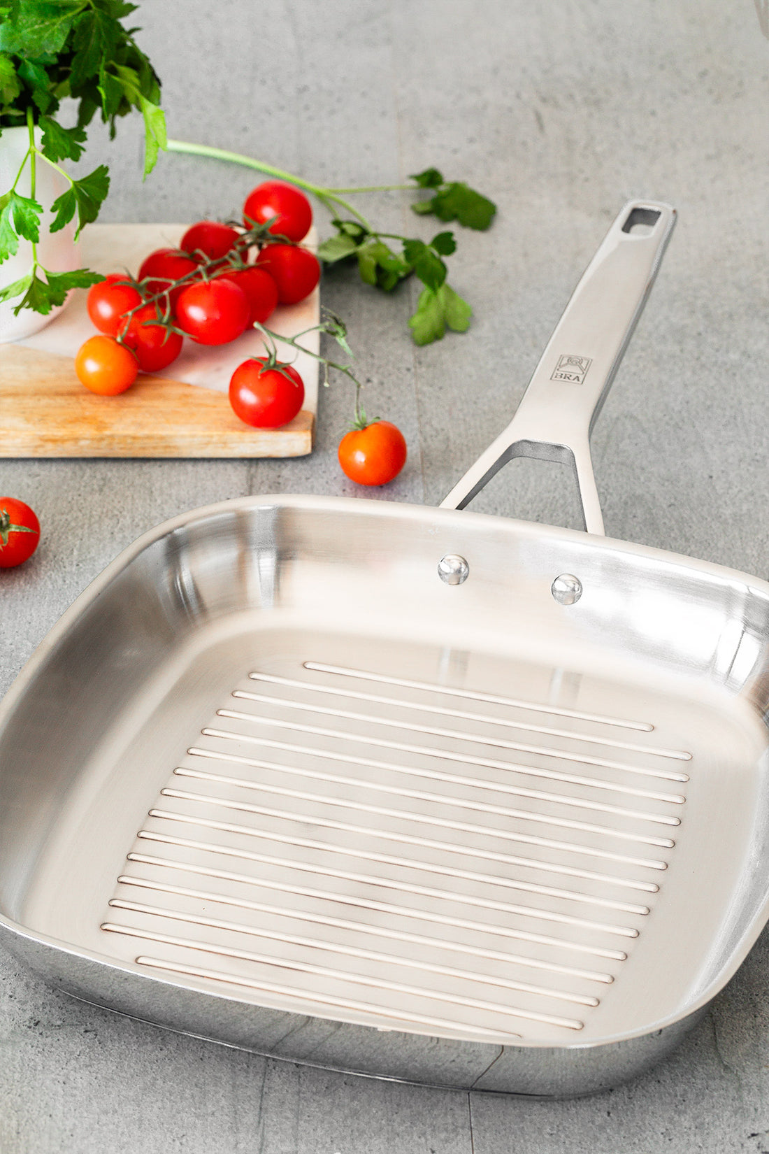 Signature Stainless Steel Ribbed Grill Non-Stick-Free