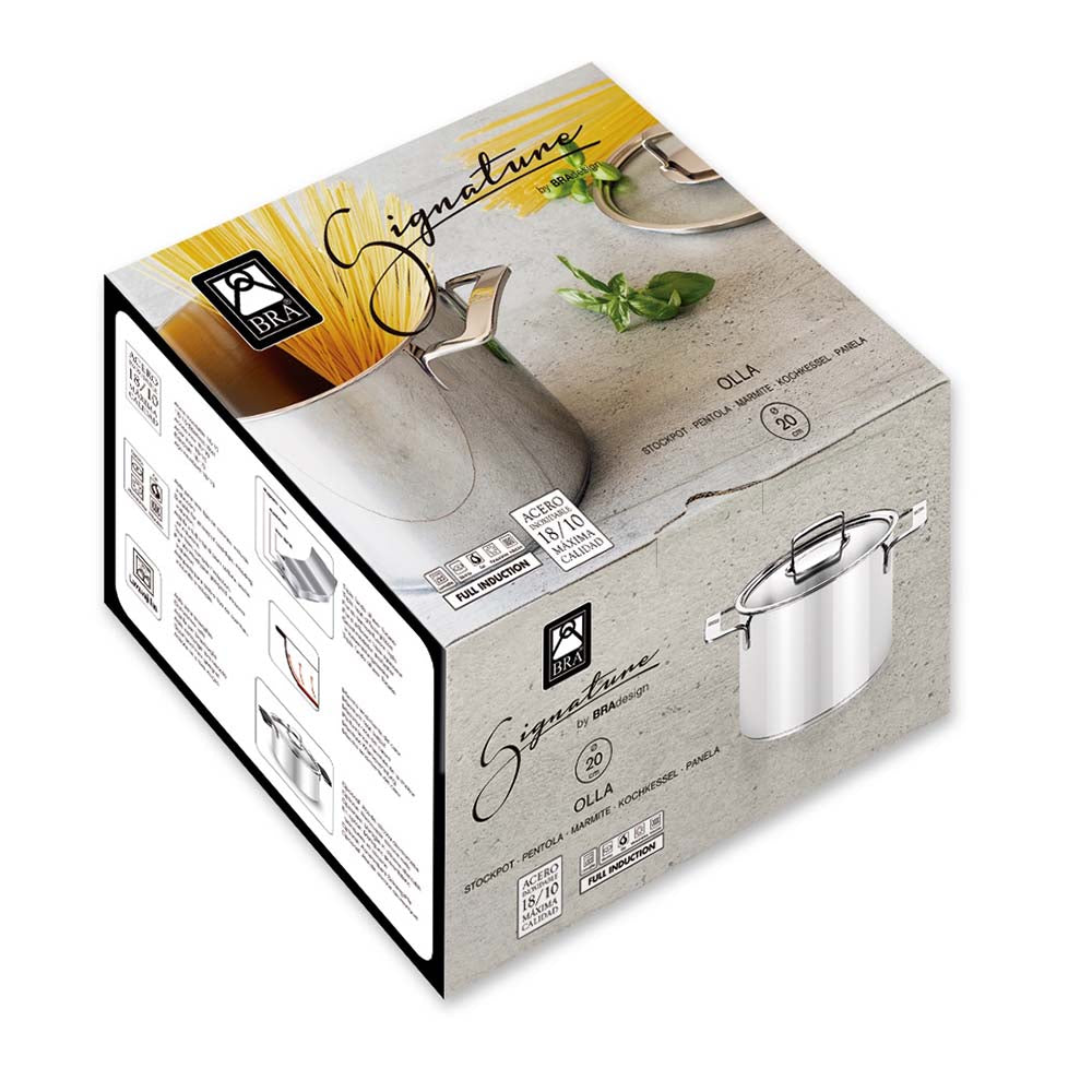 Signature Stainless Steel High Stockpot with Lid